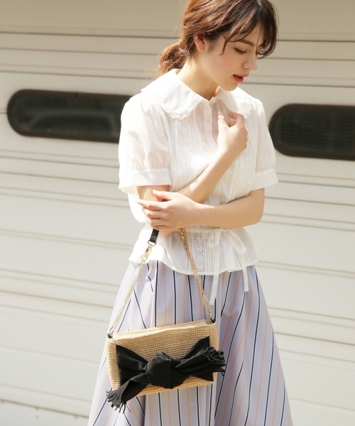 Heather（ヘザー）の「リボンクラッチショルダー　790582（ショルダーバッグ・レディース・ブラック/ピンク/アイボリー・ONESIZE/FREE）」の4枚目の写真