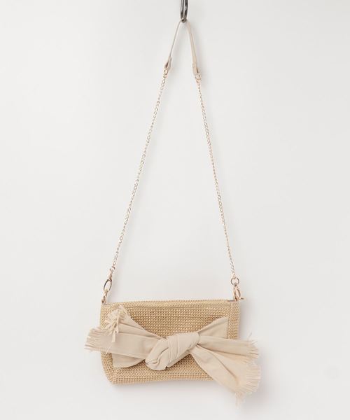 Heather（ヘザー）の「リボンクラッチショルダー　790582（ショルダーバッグ・レディース・ブラック/ピンク/アイボリー・ONESIZE/FREE）」の3枚目の写真