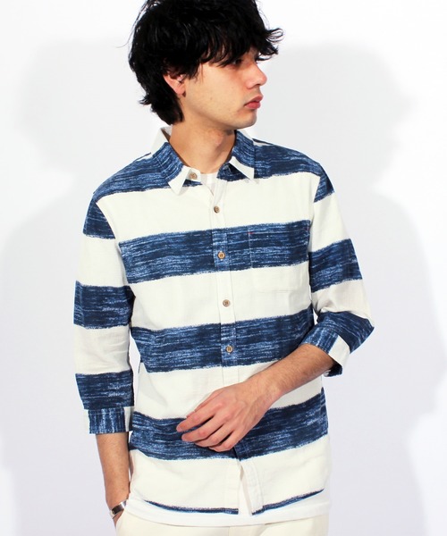 ８(eight)（エイト）の「アロハ柄 7分袖シャツ 花柄 コットン（シャツ/ブラウス・メンズ・A/B/C・MEDIUM/LARGE/X-LARGE）」の3枚目の写真