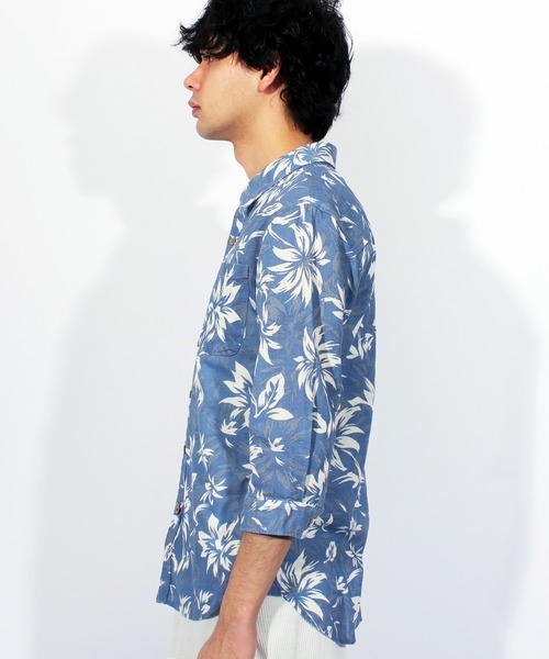 ８(eight)（エイト）の「アロハ柄 7分袖シャツ 花柄 コットン（シャツ/ブラウス・メンズ・A/B/C・MEDIUM/LARGE/X-LARGE）」の7枚目の写真
