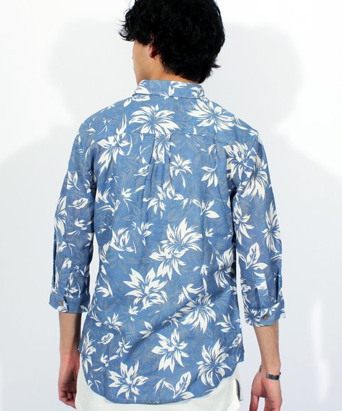 ８(eight)（エイト）の「アロハ柄 7分袖シャツ 花柄 コットン（シャツ/ブラウス・メンズ・A/B/C・MEDIUM/LARGE/X-LARGE）」の8枚目の写真