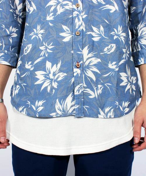 ８(eight)（エイト）の「アロハ柄 7分袖シャツ 花柄 コットン（シャツ/ブラウス・メンズ・A/B/C・MEDIUM/LARGE/X-LARGE）」の12枚目の写真