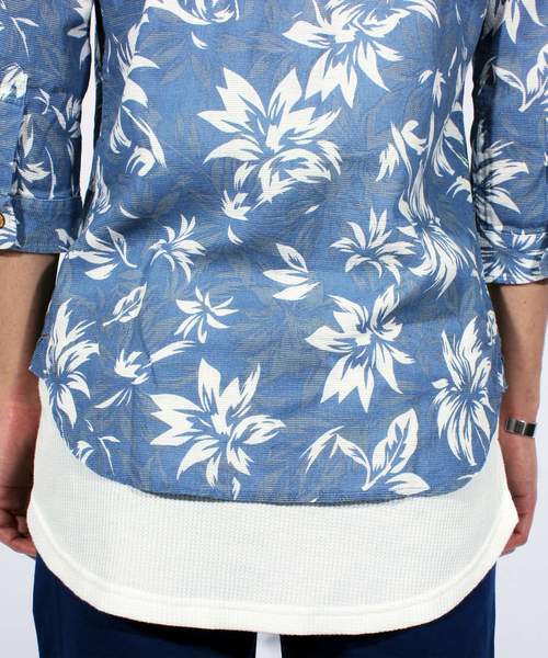 ８(eight)（エイト）の「アロハ柄 7分袖シャツ 花柄 コットン（シャツ/ブラウス・メンズ・A/B/C・MEDIUM/LARGE/X-LARGE）」の15枚目の写真