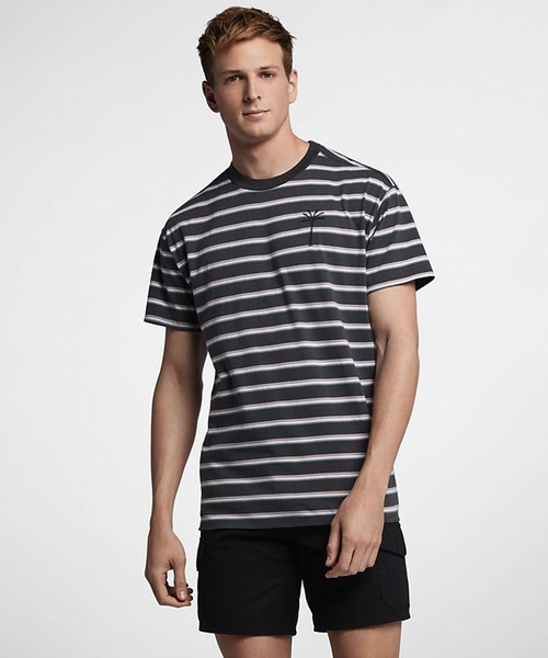 Hurley (ハーレー)の「M HRLY PORT CITY MOCK CREW SS(Tシャツ/カットソー・メンズ・チャコールグレー/ブルー/マルーン・SMALL/MEDIUM/LARGE)」の1枚目の写真