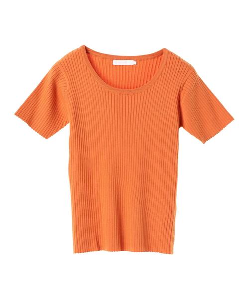 AMERICAN HOLIC（アメリカンホリック）の「・Uネックリブプルオーバー（ニット/セーター・レディース・オレンジ/ブルー/ブルー系その他2/オフホワイト/ブラック/ベージュ/ネイビー/ホワイト系その他4・M/L）」の12枚目の写真