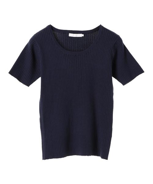 AMERICAN HOLIC（アメリカンホリック）の「・Uネックリブプルオーバー（ニット/セーター・レディース・オレンジ/ブルー/ブルー系その他2/オフホワイト/ブラック/ベージュ/ネイビー/ホワイト系その他4・M/L）」の14枚目の写真