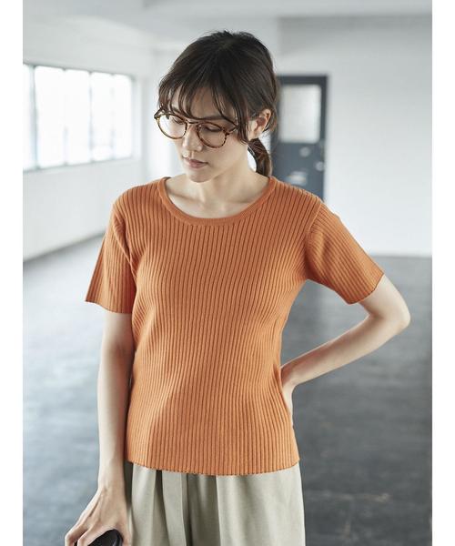 AMERICAN HOLIC（アメリカンホリック）の「・Uネックリブプルオーバー（ニット/セーター・レディース・オレンジ/ブルー/ブルー系その他2/オフホワイト/ブラック/ベージュ/ネイビー/ホワイト系その他4・M/L）」の20枚目の写真