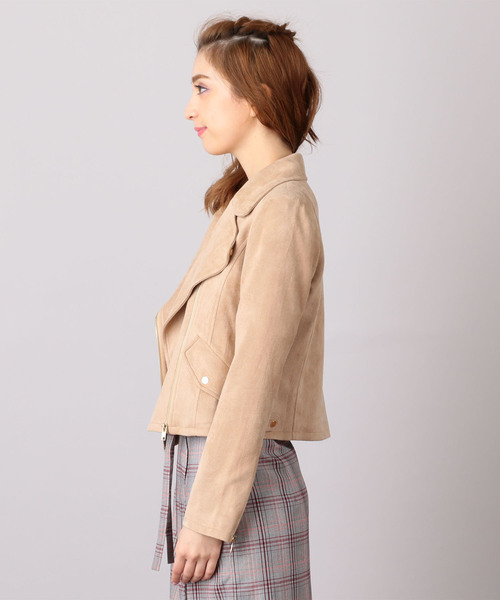 MIIA（ミーア）の「スエードライダース（ライダースジャケット・レディース・ライトグレー/ブラック/ベージュ/ピンク・M/L）」の8枚目の写真