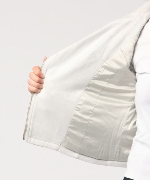 MIIA（ミーア）の「スエードライダース（ライダースジャケット・レディース・ライトグレー/ブラック/ベージュ/ピンク・M/L）」の7枚目の写真