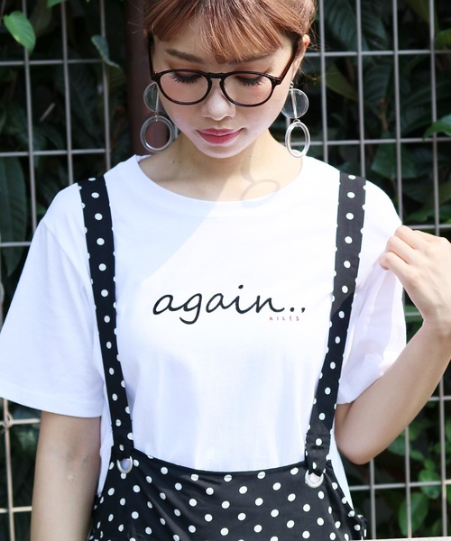 reca（レカ）の「◆recaオリジナル◆again ロゴTシャツ（Tシャツ/カットソー・レディース・ホワイト系その他/ブラック系その他/ホワイト系その他2・FREE）」の3枚目の写真