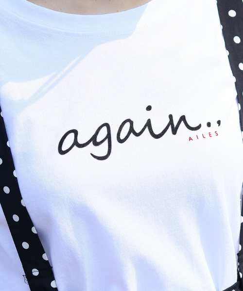 reca（レカ）の「◆recaオリジナル◆again ロゴTシャツ（Tシャツ/カットソー・レディース・ホワイト系その他/ブラック系その他/ホワイト系その他2・FREE）」の5枚目の写真
