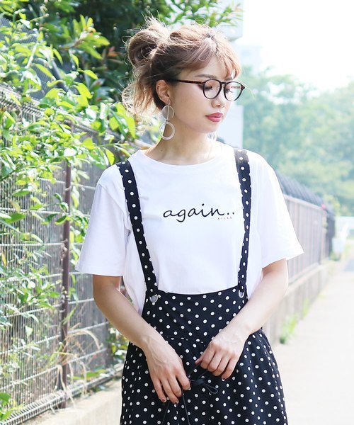 reca（レカ）の「◆recaオリジナル◆again ロゴTシャツ（Tシャツ/カットソー・レディース・ホワイト系その他/ブラック系その他/ホワイト系その他2・FREE）」の6枚目の写真