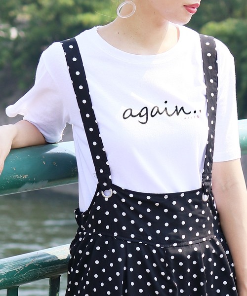 reca（レカ）の「◆recaオリジナル◆again ロゴTシャツ（Tシャツ/カットソー・レディース・ホワイト系その他/ブラック系その他/ホワイト系その他2・FREE）」の8枚目の写真