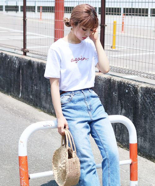 reca（レカ）の「◆recaオリジナル◆again ロゴTシャツ（Tシャツ/カットソー・レディース・ホワイト系その他/ブラック系その他/ホワイト系その他2・FREE）」の9枚目の写真