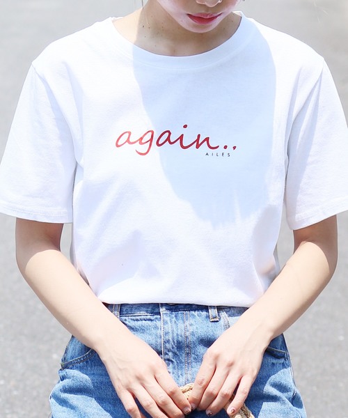 reca（レカ）の「◆recaオリジナル◆again ロゴTシャツ（Tシャツ/カットソー・レディース・ホワイト系その他/ブラック系その他/ホワイト系その他2・FREE）」の11枚目の写真