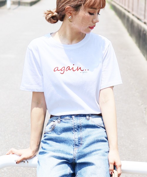 reca（レカ）の「◆recaオリジナル◆again ロゴTシャツ（Tシャツ/カットソー・レディース・ホワイト系その他/ブラック系その他/ホワイト系その他2・FREE）」の13枚目の写真