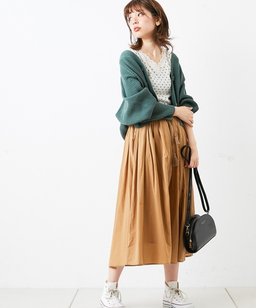 natural couture(ナチュラルクチュール)の「綿ボイルカラースカート(スカート・レディース・ブラック/ベージュ/マスタード/レンガ/ブルー・FREE)」の8枚目の写真