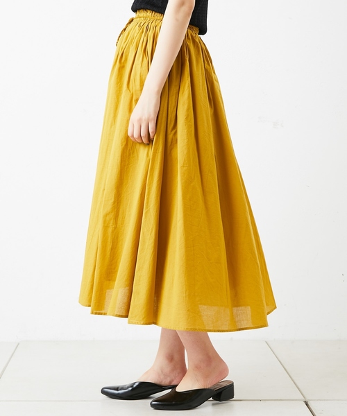 natural couture(ナチュラルクチュール)の「綿ボイルカラースカート(スカート・レディース・ブラック/ベージュ/マスタード/レンガ/ブルー・FREE)」の17枚目の写真