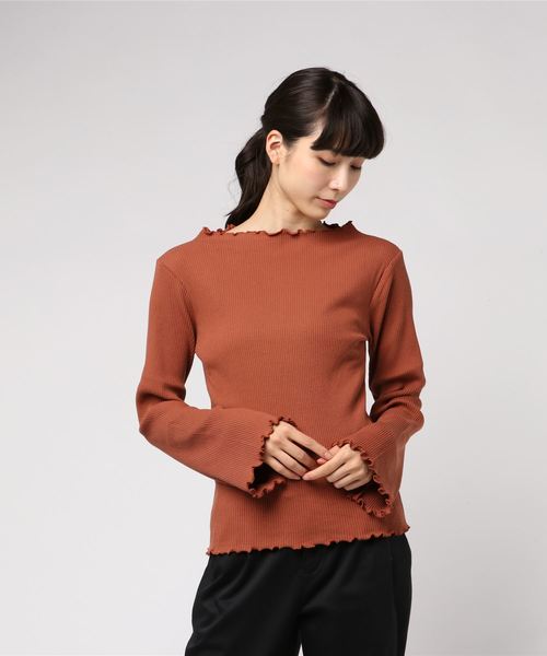 LOWRYS FARM(ローリーズファーム)の「リブメロープルオーバー 806421(Tシャツ/カットソー・レディース・ブラック/オフホワイト/グレー/ブラック系その他/キャメル・LARGE/MEDIUM)」の9枚目の写真
