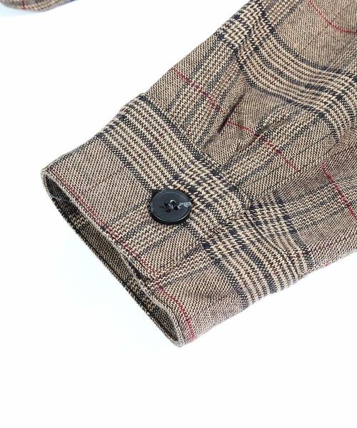 neos（ネオス）の「【neos -addictive design-】ビッグシルエット タータンチェック  シャツ ジャケット（カバーオール・メンズ・ブラウン/グレー・MEDIUM/LARGE/X-LARGE）」の6枚目の写真