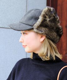 14+ | フェイクファー耳付きCAP 14+オリジナル フライトキャップ(キャップ)