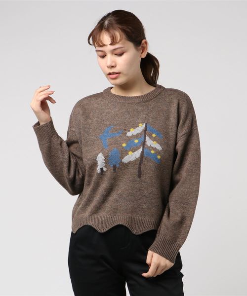 Pou Dou Dou プードゥドゥ の 北欧インターシャニットプルオーバー ニット セーター Wear