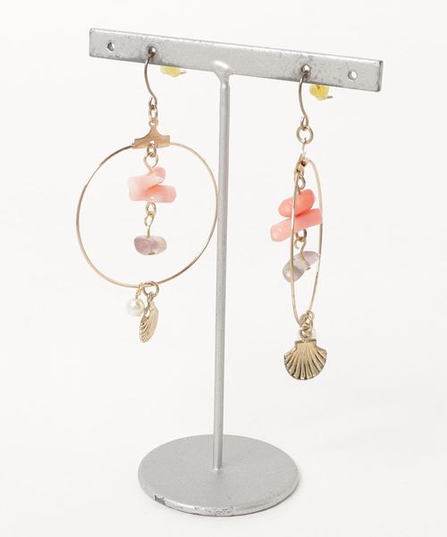 tone(トーン)の「【Lira jewelry】珊瑚フープ ピアス(ピアス(両耳用)・レディース・ゴールド・FREE)」の1枚目の写真