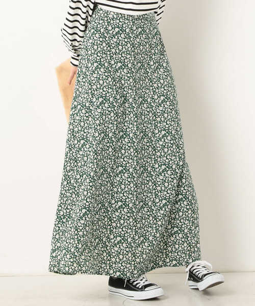 archives（アルシーヴ）の「単色花柄Aラインスカート（スカート・レディース・ネイビー/オフホワイト/グリーン・MEDIUM）」の3枚目の写真