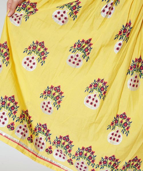 チャイハネ（チャイハネ）の「【チャイハネ】yul 花瓶プリントロングスカート（スカート・レディース・ブラック/グリーン/レッド/ホワイト/イエロー・FREE）」の11枚目の写真