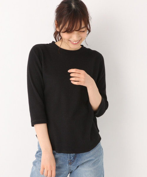 GLOBAL WORK(グローバルワーク)の「BEAUTEEワッフルクルーTEE/823918(Tシャツ/カットソー・レディース・ダークブルー/ホワイト/ブラック/その他/オフホワイト・MEDIUM/LARGE)」の4枚目の写真