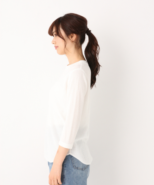 GLOBAL WORK(グローバルワーク)の「BEAUTEEワッフルクルーTEE/823918(Tシャツ/カットソー・レディース・ダークブルー/ホワイト/ブラック/その他/オフホワイト・MEDIUM/LARGE)」の11枚目の写真