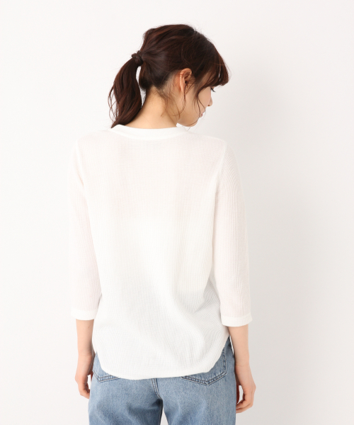 GLOBAL WORK(グローバルワーク)の「BEAUTEEワッフルクルーTEE/823918(Tシャツ/カットソー・レディース・ダークブルー/ホワイト/ブラック/その他/オフホワイト・MEDIUM/LARGE)」の8枚目の写真