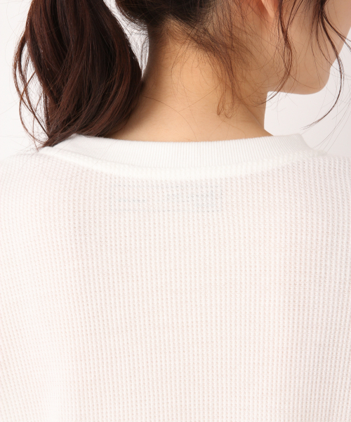 GLOBAL WORK(グローバルワーク)の「BEAUTEEワッフルクルーTEE/823918(Tシャツ/カットソー・レディース・ダークブルー/ホワイト/ブラック/その他/オフホワイト・MEDIUM/LARGE)」の7枚目の写真
