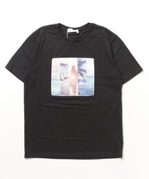 3DメッシュフォトT＆ロゴプリントTシャツ