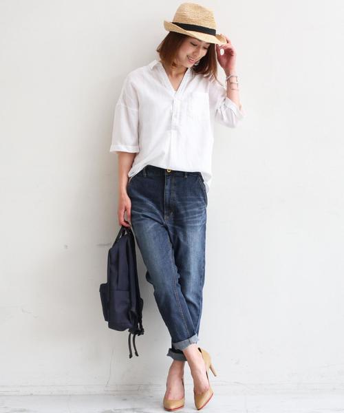 BEAUTY&YOUTH UNITED ARROWS(ビューティーアンドユースユナイテッドアローズ)の「by ※∵デニムテーパード9分丈パンツ◆(デニムパンツ・レディース・ホワイト/ネイビー/コバルトブルー/ロイヤルブルー・MEDIUM/LARGE/SMALL)」の13枚目の写真