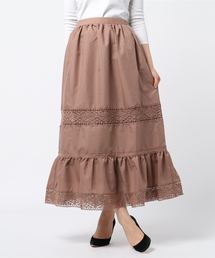 Culture Medium（カルチャーミディアム）の「T/Cブロードレース切替ロングスカート（スカート）」