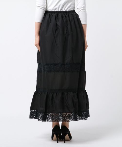 Culture Medium(カルチャーミディアム)の「T/Cブロードレース切替ロングスカート(スカート・レディース・ホワイト/ブラック/ベージュ/パープル/イエロー/キャメル・FREE)」の7枚目の写真