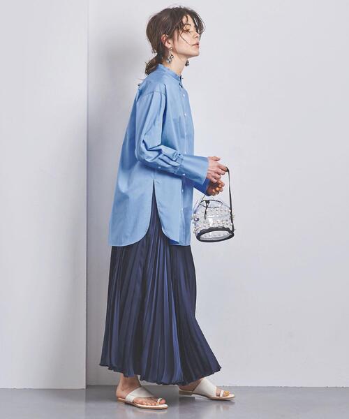 UNITED ARROWS（ユナイテッドアローズ）の「UWSC バンドカラー ロングシャツ†（シャツ/ブラウス・レディース・ライトブルー/ホワイト/ベージュ/コバルトブルー・36/38）」の16枚目の写真