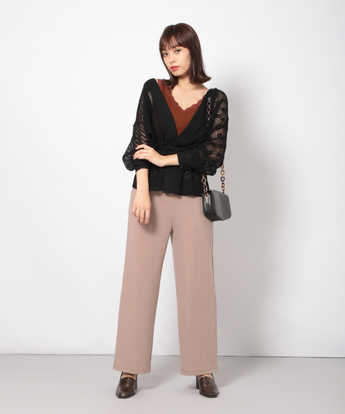 PAGEBOY（ページボーイ）の「スカシアミカシュクールカーディガン（カーディガン/ボレロ・レディース・ブラック/ダークブラウン/ベージュ・FREE）」の14枚目の写真