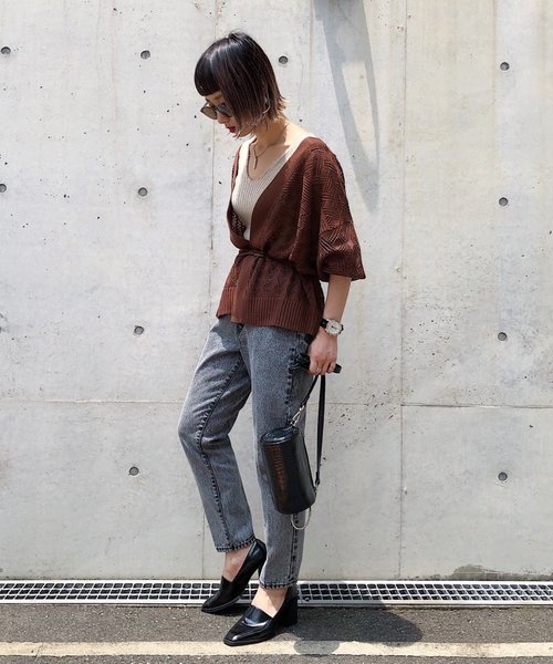 PAGEBOY（ページボーイ）の「スカシアミカシュクールカーディガン（カーディガン/ボレロ・レディース・ブラック/ダークブラウン/ベージュ・FREE）」の17枚目の写真