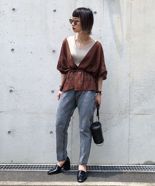 PAGEBOY（ページボーイ）の「スカシアミカシュクールカーディガン（カーディガン/ボレロ・レディース・ブラック/ダークブラウン/ベージュ・FREE）」の18枚目の写真