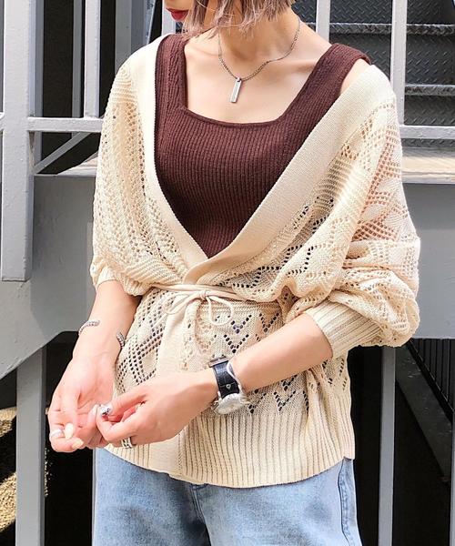 PAGEBOY（ページボーイ）の「スカシアミカシュクールカーディガン（カーディガン/ボレロ・レディース・ブラック/ダークブラウン/ベージュ・FREE）」の19枚目の写真