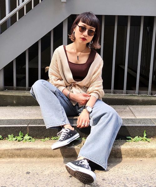 PAGEBOY（ページボーイ）の「スカシアミカシュクールカーディガン（カーディガン/ボレロ・レディース・ブラック/ダークブラウン/ベージュ・FREE）」の4枚目の写真