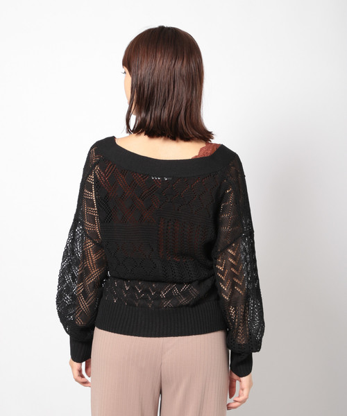 PAGEBOY（ページボーイ）の「スカシアミカシュクールカーディガン（カーディガン/ボレロ・レディース・ブラック/ダークブラウン/ベージュ・FREE）」の7枚目の写真