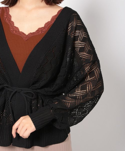 PAGEBOY（ページボーイ）の「スカシアミカシュクールカーディガン（カーディガン/ボレロ・レディース・ブラック/ダークブラウン/ベージュ・FREE）」の9枚目の写真