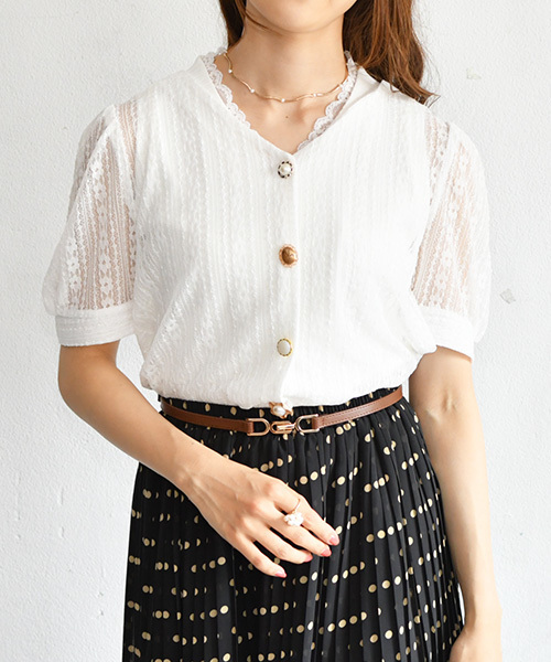 PairPair（ペアペア）の「【リンクコーデ専門ブランド/ペアペア】イロイロボタンレースカーディガン(レディース)（Tシャツ/カットソー・レディース・ブラック/アイボリー・FREE）」の11枚目の写真