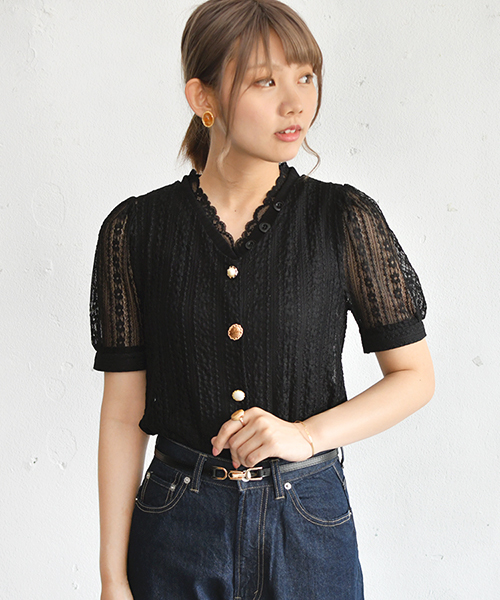 PairPair（ペアペア）の「【リンクコーデ専門ブランド/ペアペア】イロイロボタンレースカーディガン(レディース)（Tシャツ/カットソー・レディース・ブラック/アイボリー・FREE）」の17枚目の写真