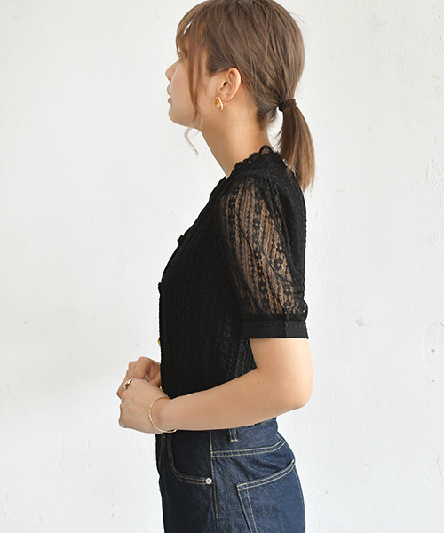 PairPair（ペアペア）の「【リンクコーデ専門ブランド/ペアペア】イロイロボタンレースカーディガン(レディース)（Tシャツ/カットソー・レディース・ブラック/アイボリー・FREE）」の18枚目の写真