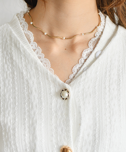 PairPair（ペアペア）の「【リンクコーデ専門ブランド/ペアペア】イロイロボタンレースカーディガン(レディース)（Tシャツ/カットソー・レディース・ブラック/アイボリー・FREE）」の6枚目の写真