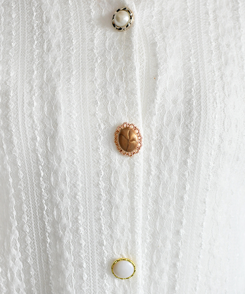 PairPair（ペアペア）の「【リンクコーデ専門ブランド/ペアペア】イロイロボタンレースカーディガン(レディース)（Tシャツ/カットソー・レディース・ブラック/アイボリー・FREE）」の8枚目の写真